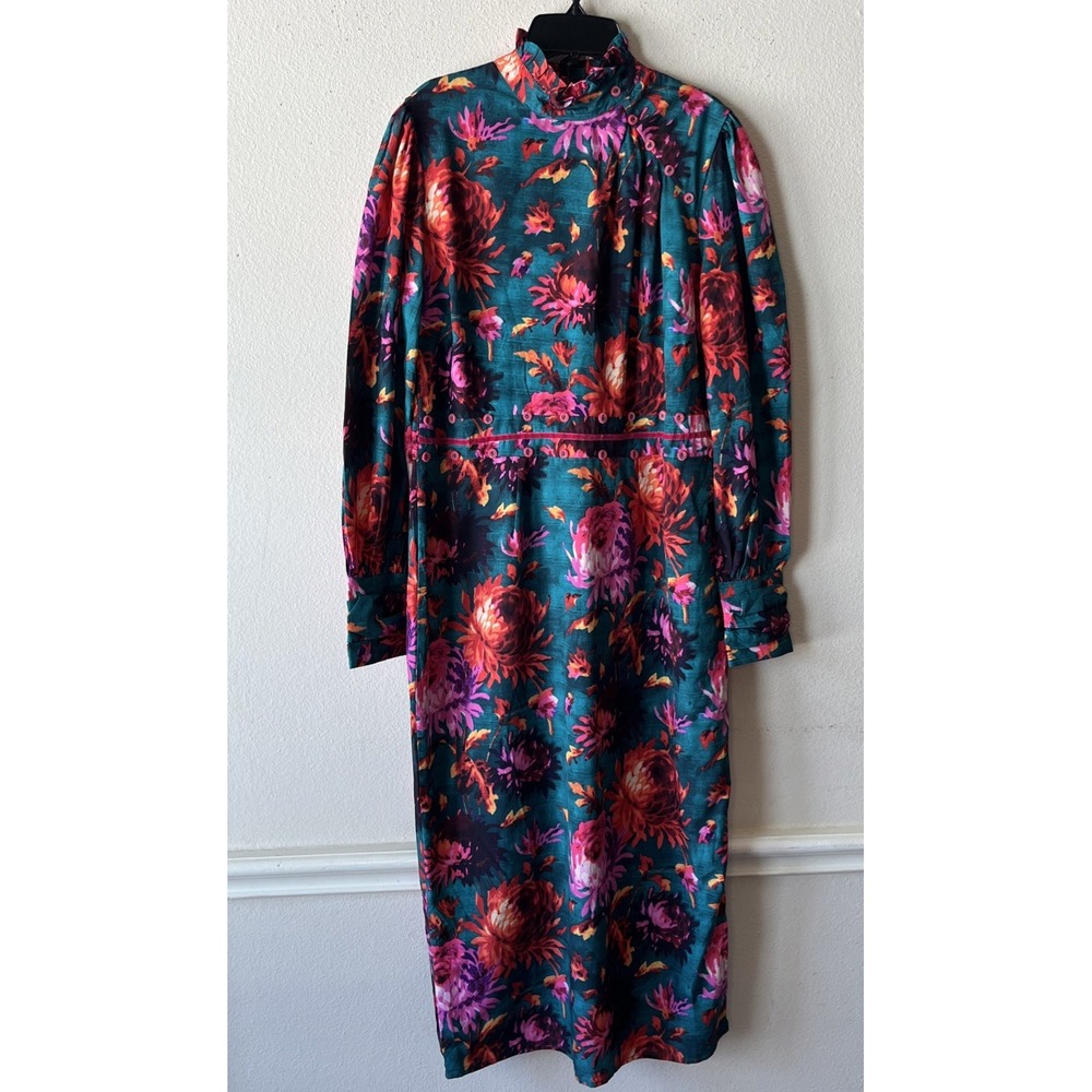 Hope &Ivy The Sloane Highneck  Pencil Floral Blouson Sleeve Dress Preppy M New